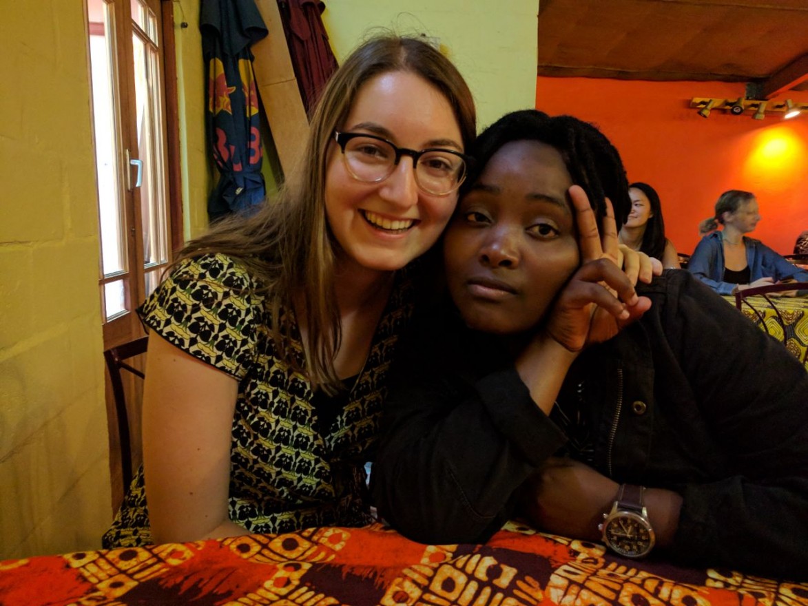 Madeleine and her host sister, Khanyi.