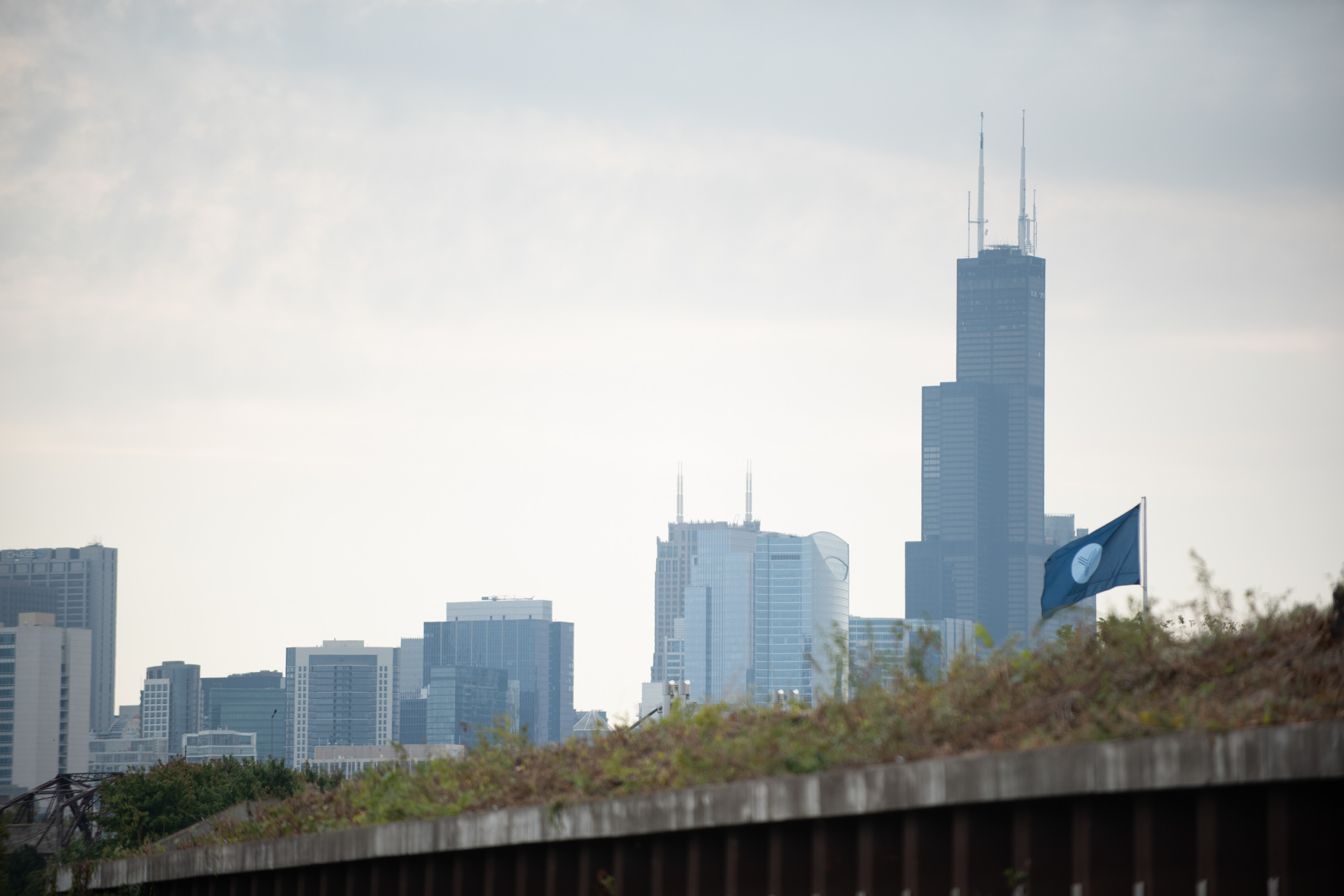 Looking toward downtown Chicago from Chicago’s Lincoln Park neighborhood on the river.