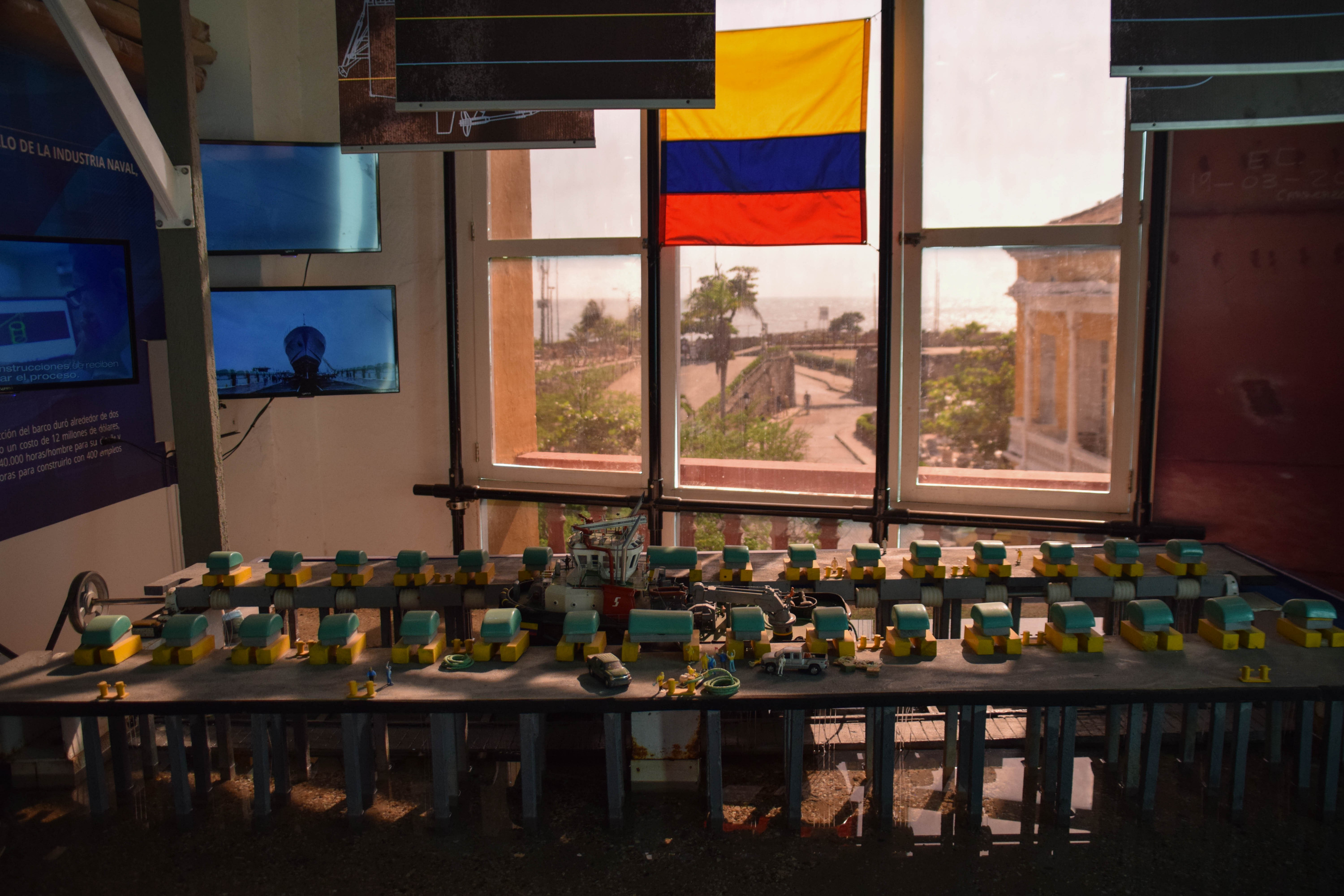 As a tribute to its naval history and even its current success in maritime business, Cartagena features a museum detailing the past trials and tribulations of the countries formation and defense, as well as the current systems they have in place to fluidize the loading and unloading of these large Cargo ships.
