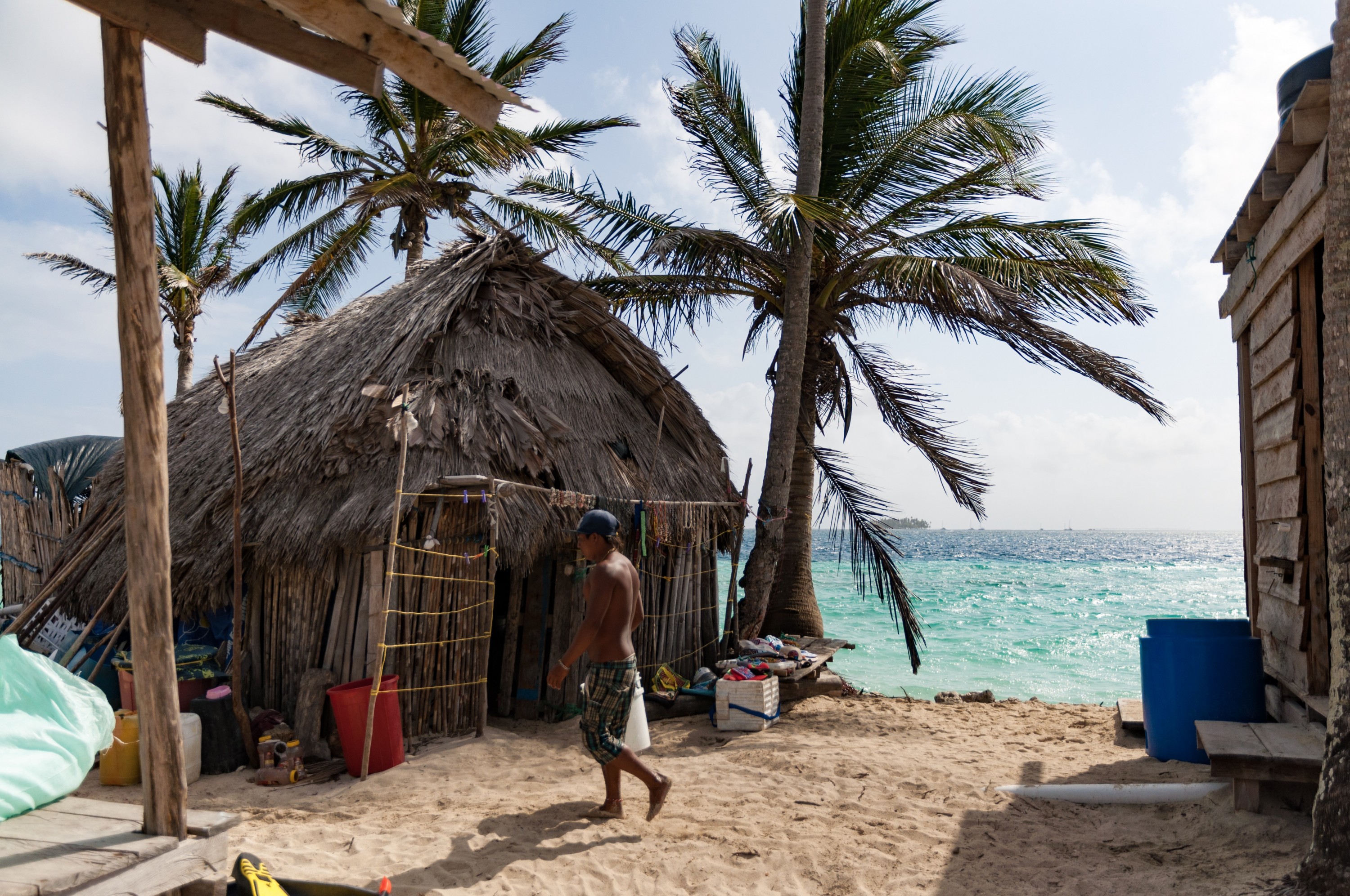 Davies and his mother derive much of their income from tourists who visit the island for a few hours at a time. They employ a couple of people who perform maintenance on the island, like the removal of fallen palm fronds and the clearing of trash.