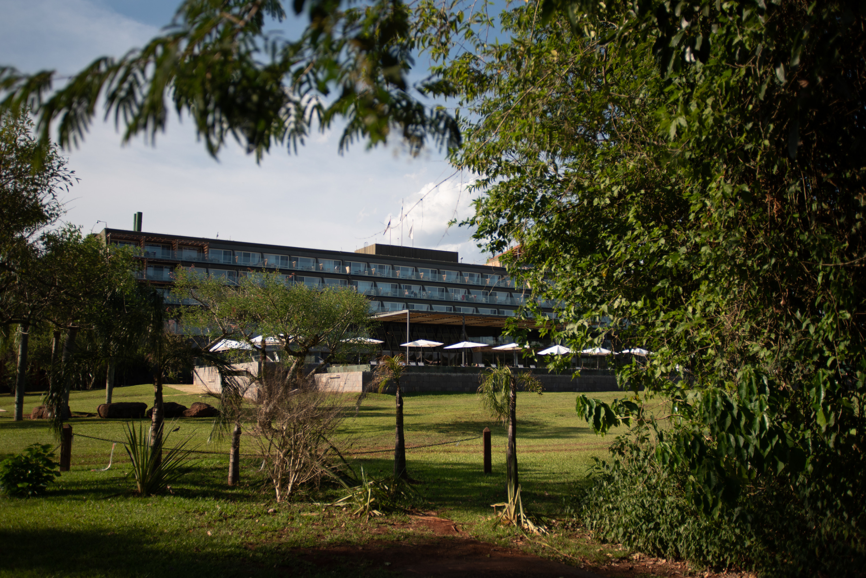 The Meliá Iguazú Spa &amp;amp; Resort is seen through the trees on the Argentine side of the Iguazú National Park.