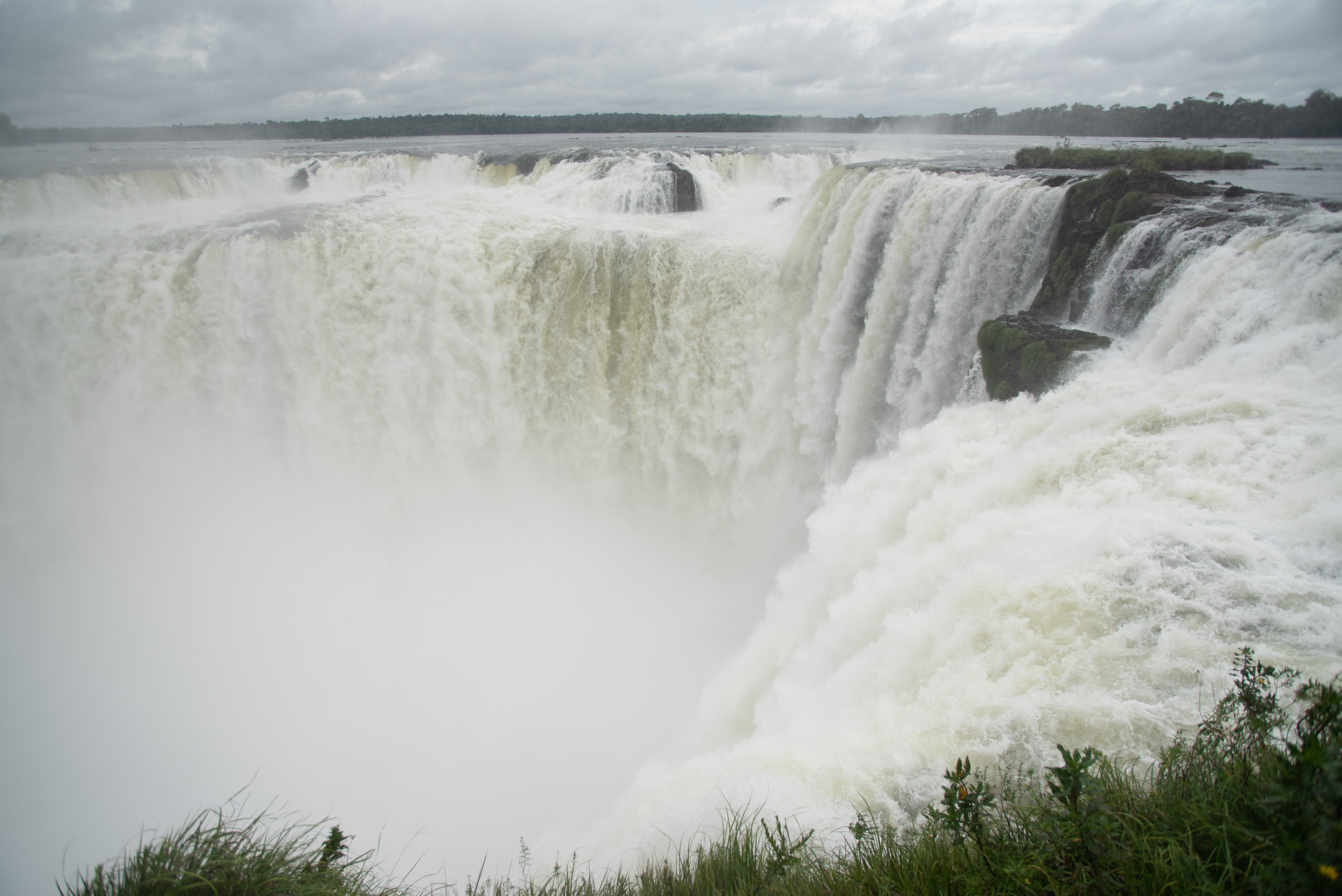 Water rushes down at the Devil’s Throat in Iguazú National Park.