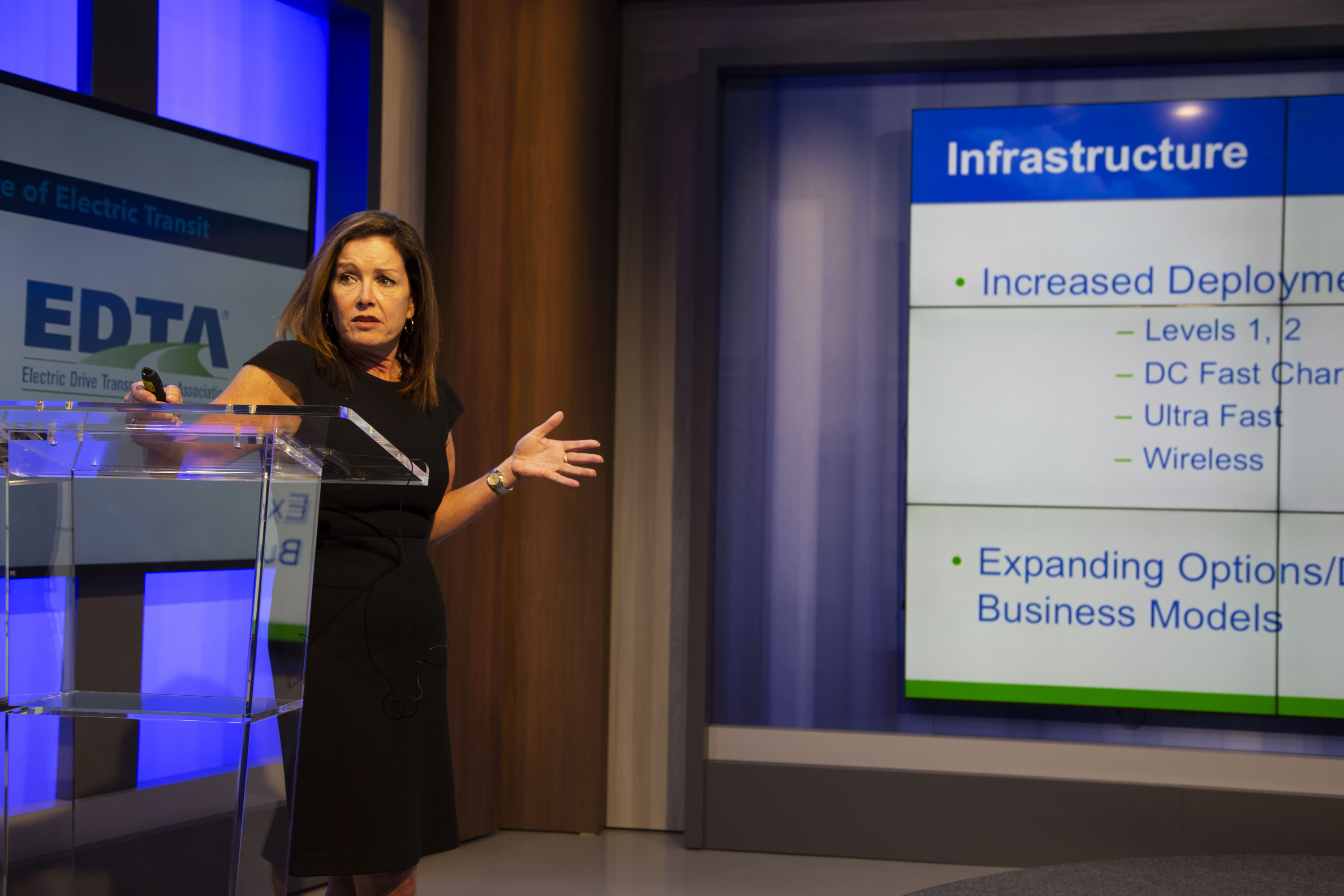 Genevieve Cullen presents data about electric vehicles.