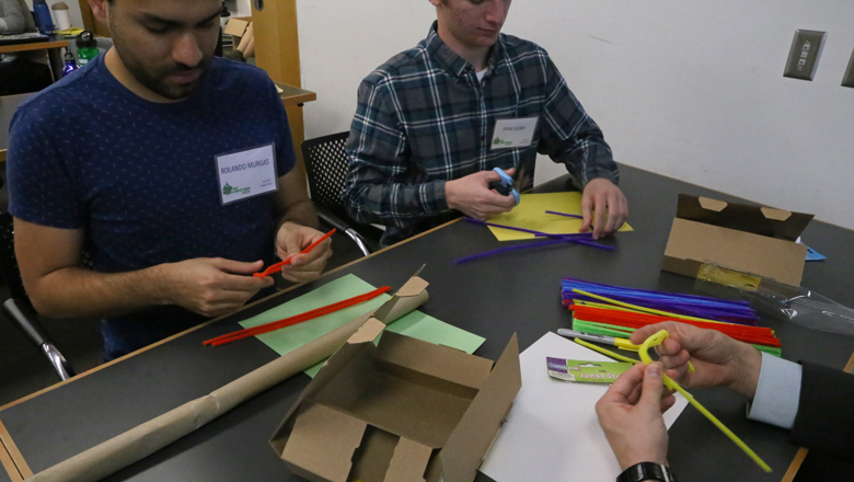 This team was prototyping modular furniture.