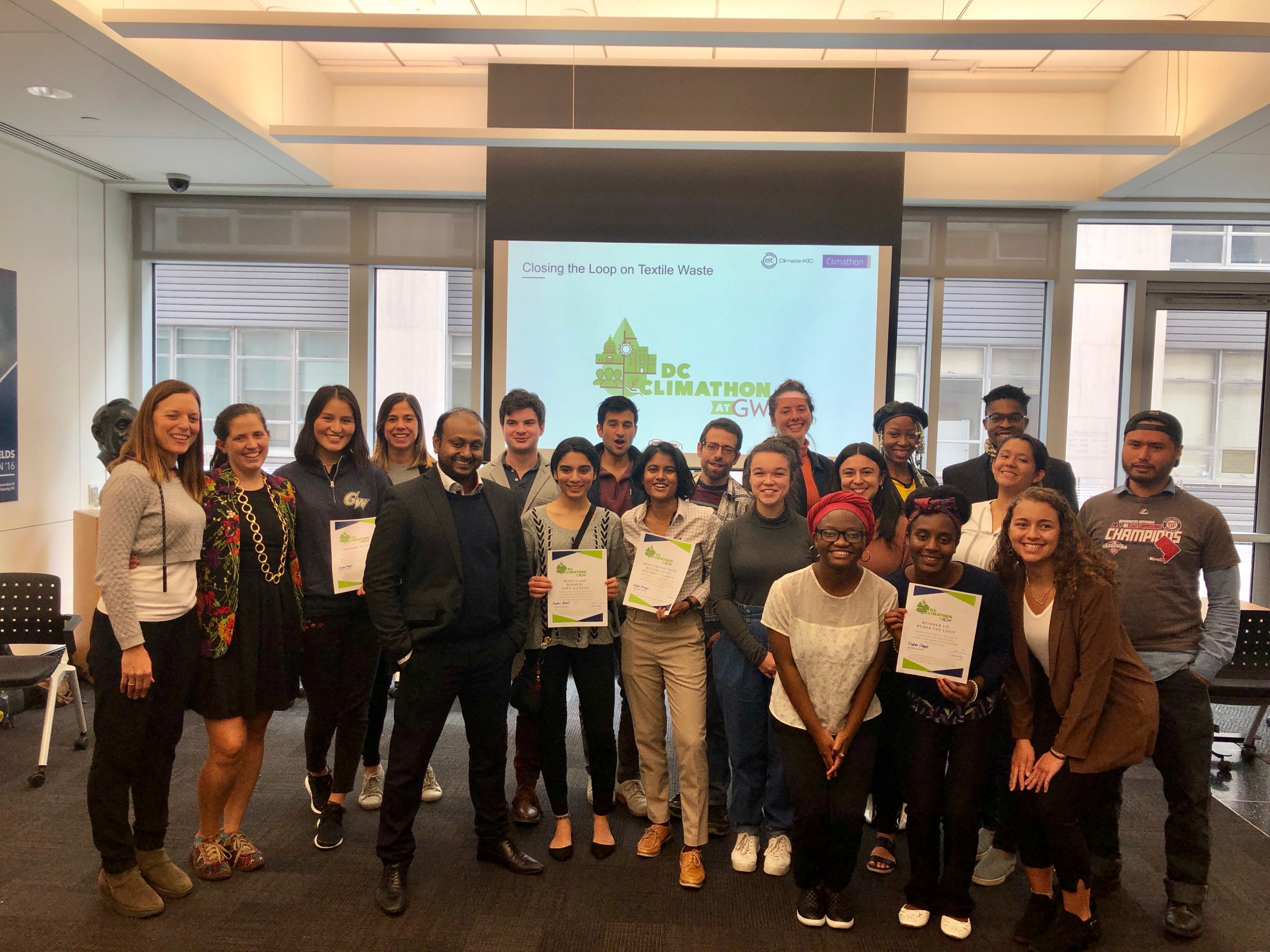 All of the participants of the 2019 DC Climathon. Participants came from all over the D.C. area, with a small group of participants even coming from North Carolina.