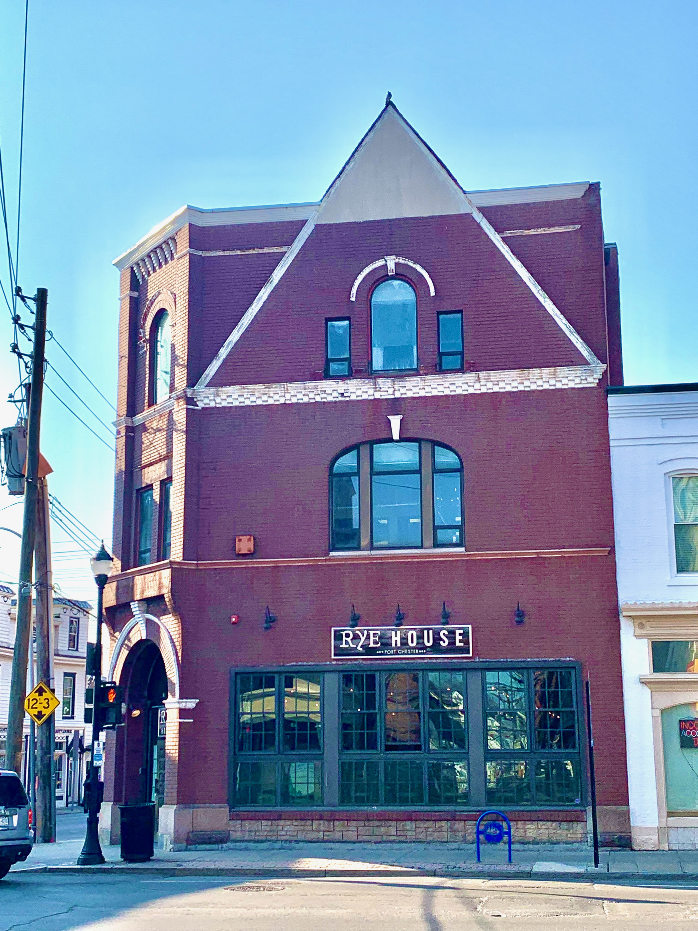 A good example of an American cuisine restaurant which restored and renovated an existing historical building on Main Street