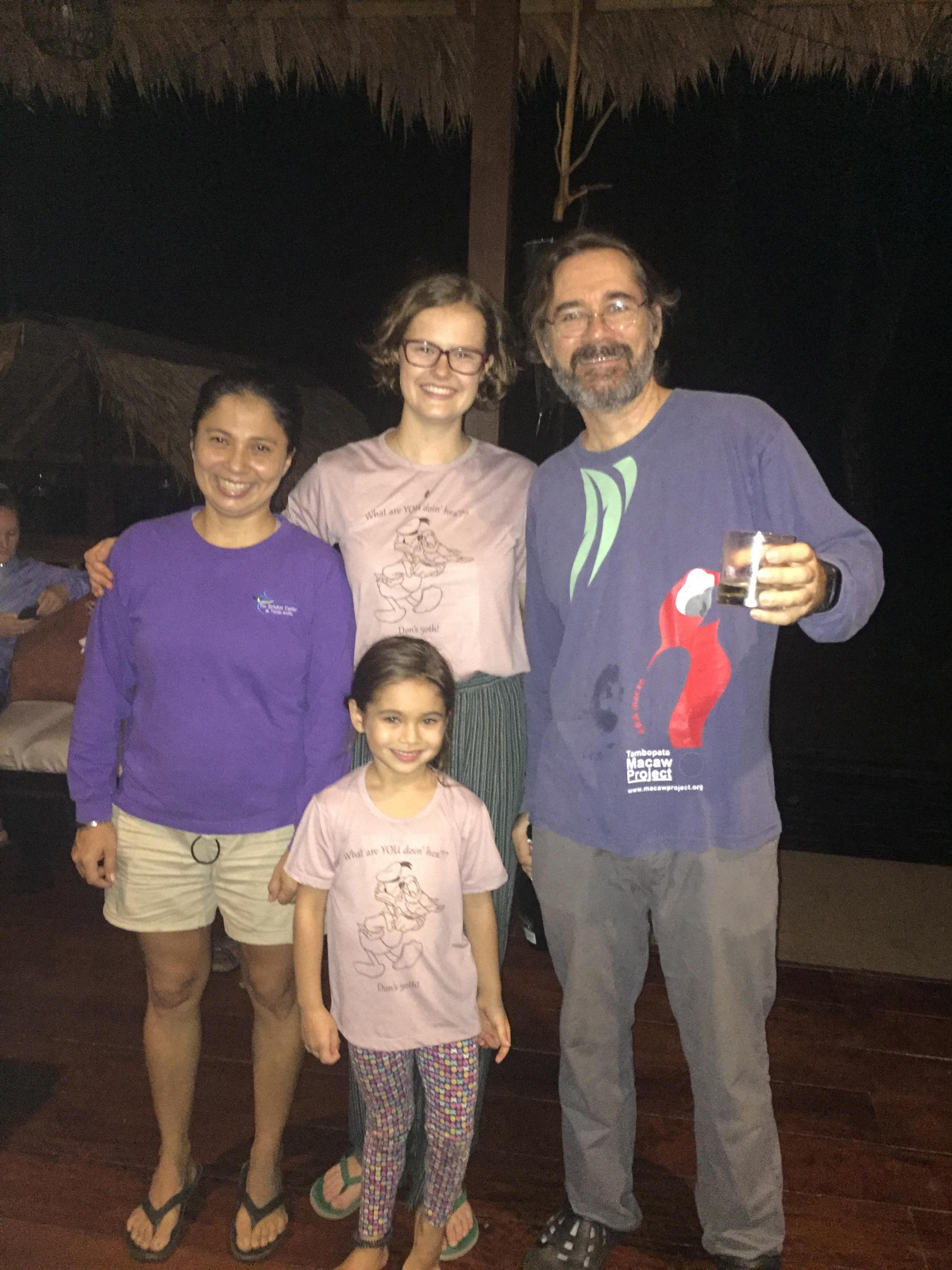 Gabriela Vigo, Donald Brightsmith, their daughter Mandy Lu, and the author. (Photo courtesy Greta Hardy-Mittell/Carleton College)