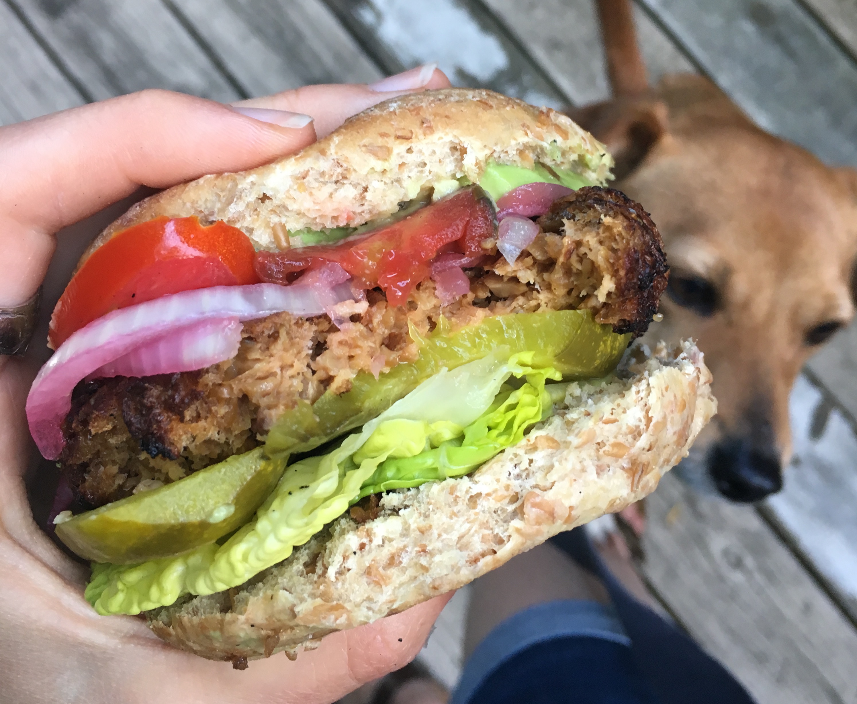 A Beyond Meat burger has the mouthfeel of real meat.