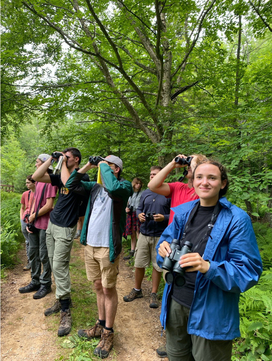 A group of students learning Ornithology up close and personal.