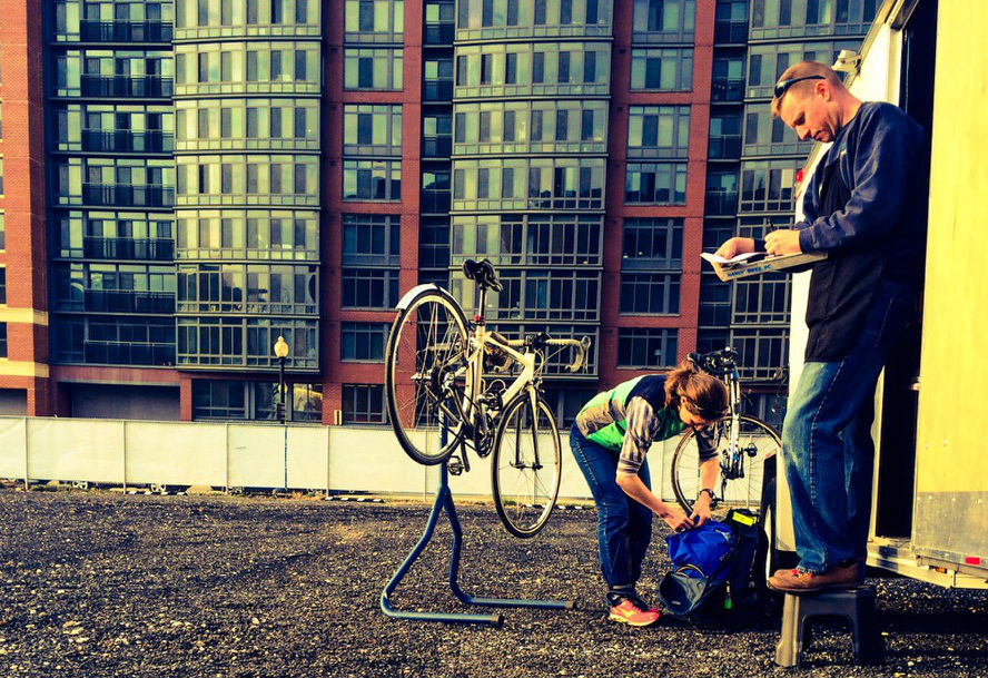 Handy Bikes owner Peter Buck helping a customer. (Photo courtesy of Peter Buck)