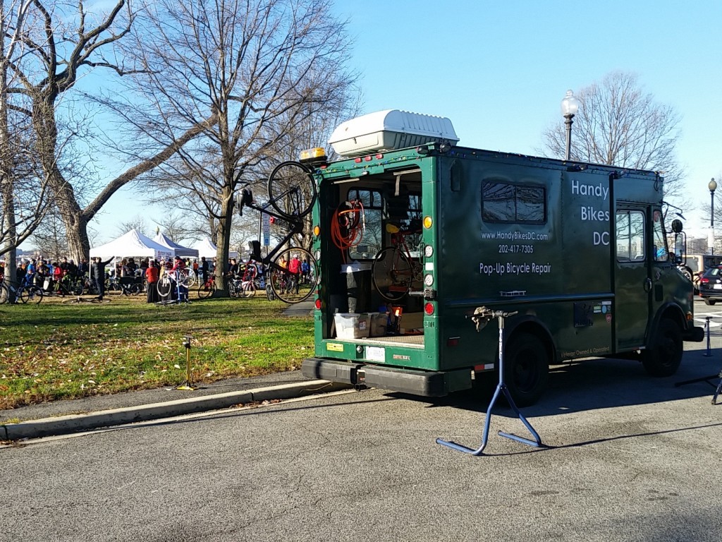 Handy Bikes DC working at a local cycling event. (Photo courtesy of Peter Buck)