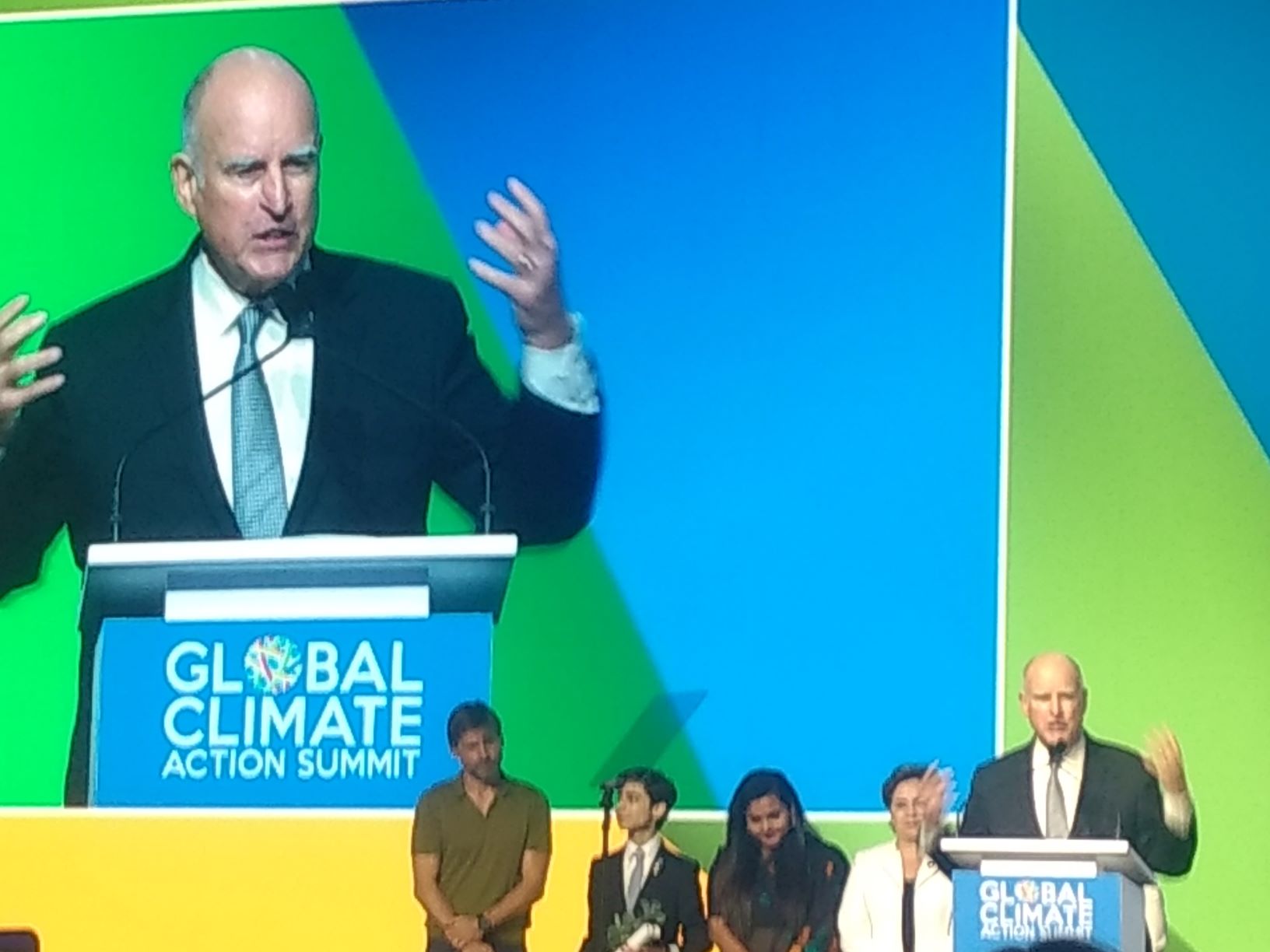 California Governor Jerry Brown called for urgent action to control climate change at  the “Global Climate Action Summit” on Friday, Sept. 14. (Aaron Dorman/Medill)
