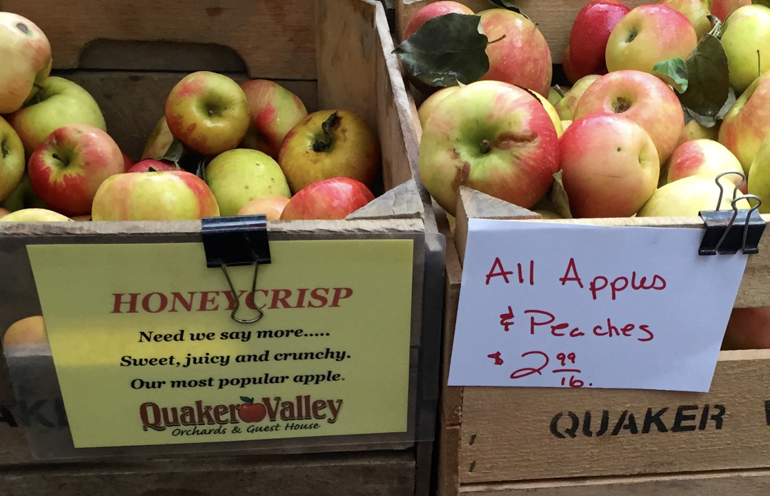Farmers market apples are cheaper than our local grocery store - and you get a free taste at some vendors! (Photos by Emily Robinson/GWU)