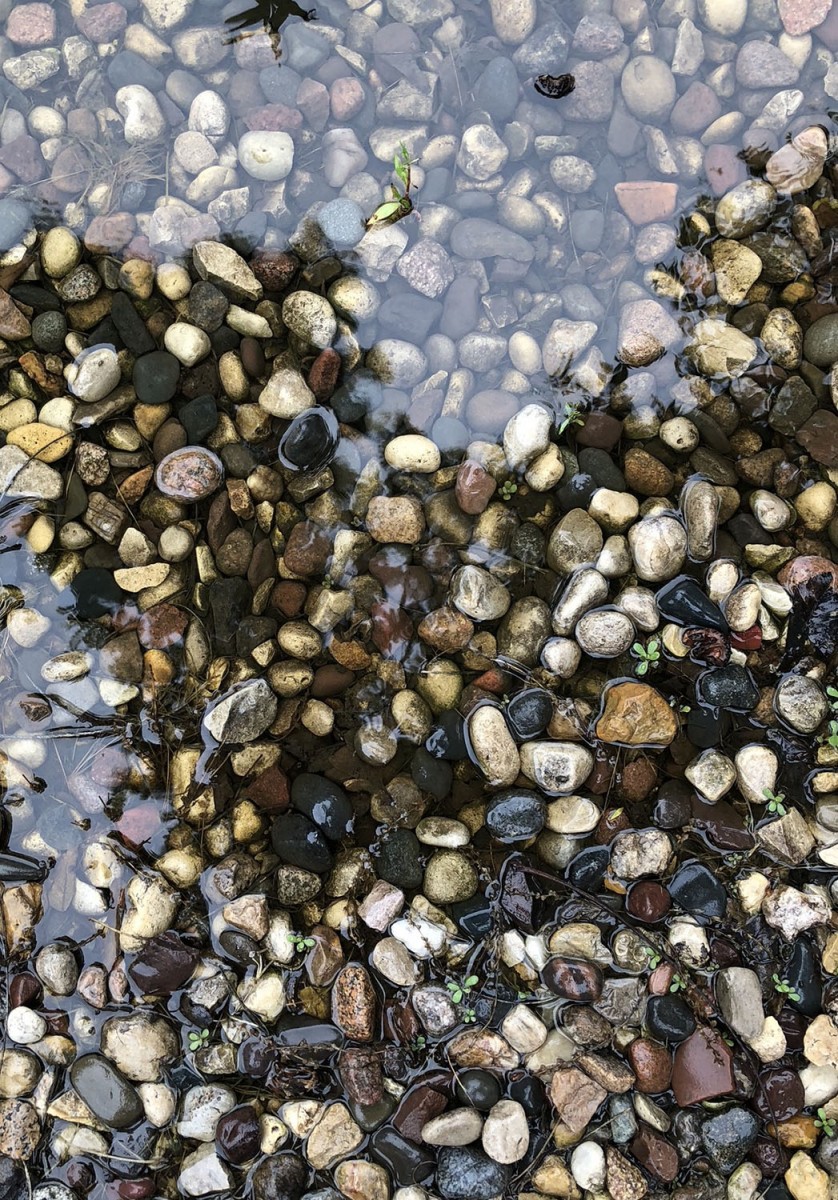 Standing water over stones