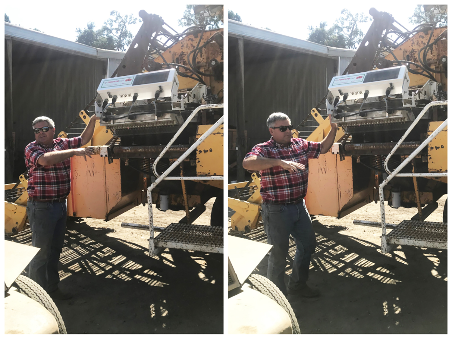 Eric Schreiner of Schreiner Farms explains the harvester